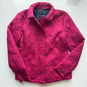 Lands End Quilted Coat Berry Pink‎ Lightweight Jacket Size Small NWT